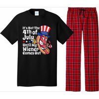 Funny 4th Of July Hot Dog Wiener Comes Out Adult Humor Gift Pajama Set