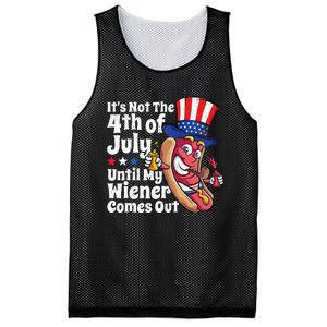 Funny 4th Of July Hot Dog Wiener Comes Out Adult Humor Gift Mesh Reversible Basketball Jersey Tank