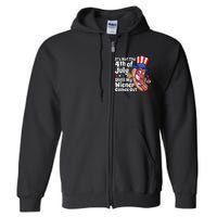 Funny 4th Of July Hot Dog Wiener Comes Out Adult Humor Gift Full Zip Hoodie