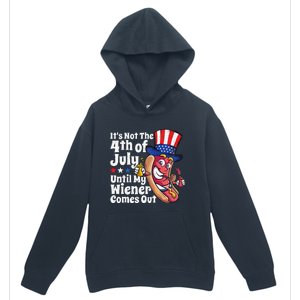 Funny 4th Of July Hot Dog Wiener Comes Out Adult Humor Gift Urban Pullover Hoodie