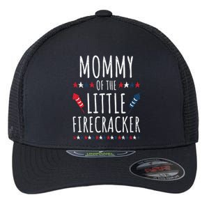 Funny 4th Of July Birthday Mommy Of The Little Firecracker Cool Gift Flexfit Unipanel Trucker Cap