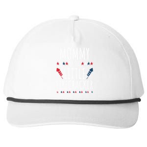 Funny 4th Of July Birthday Mommy Of The Little Firecracker Cool Gift Snapback Five-Panel Rope Hat