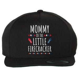 Funny 4th Of July Birthday Mommy Of The Little Firecracker Cool Gift Wool Snapback Cap