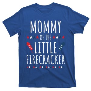 Funny 4th Of July Birthday Mommy Of The Little Firecracker Cool Gift T-Shirt