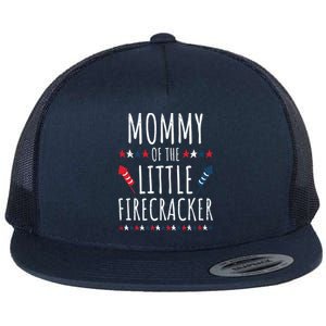 Funny 4th Of July Birthday Mommy Of The Little Firecracker Cool Gift Flat Bill Trucker Hat