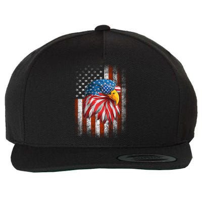 Funny 4th Of July Usa Flag American Patriotic Eagle Gift Wool Snapback Cap