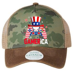 Funny 4th Of July Video Game American Flag Gamer Son Dad Gift Legacy Tie Dye Trucker Hat