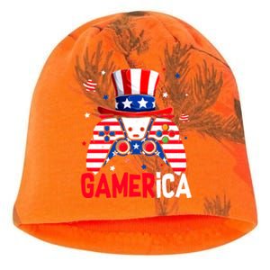 Funny 4th Of July Video Game American Flag Gamer Son Dad Gift Kati - Camo Knit Beanie