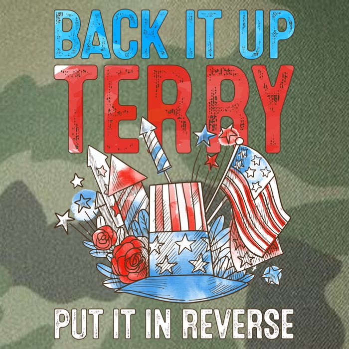 Funny 4th Of July Firework Back Up Terry Put It In Reverse Gift Legacy Tie Dye Trucker Hat