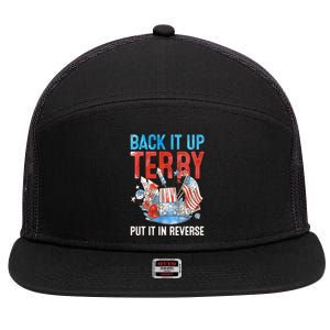 Funny 4th Of July Firework Back Up Terry Put It In Reverse Gift 7 Panel Mesh Trucker Snapback Hat