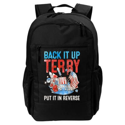 Funny 4th Of July Firework Back Up Terry Put It In Reverse Gift Backpack