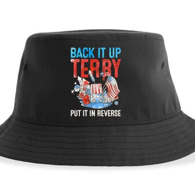 Funny 4th Of July Firework Back Up Terry Put It In Reverse Gift Sustainable Bucket Hat