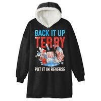 Funny 4th Of July Firework Back Up Terry Put It In Reverse Gift Hooded Wearable Blanket