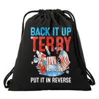 Funny 4th Of July Firework Back Up Terry Put It In Reverse Gift Drawstring Bag