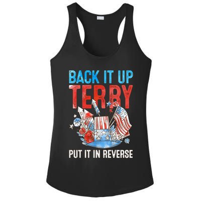 Funny 4th Of July Firework Back Up Terry Put It In Reverse Gift Ladies PosiCharge Competitor Racerback Tank