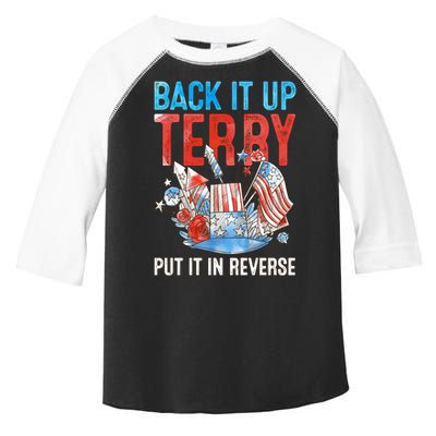 Funny 4th Of July Firework Back Up Terry Put It In Reverse Gift Toddler Fine Jersey T-Shirt