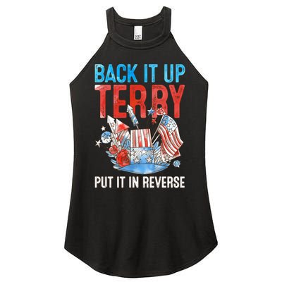 Funny 4th Of July Firework Back Up Terry Put It In Reverse Gift Women's Perfect Tri Rocker Tank