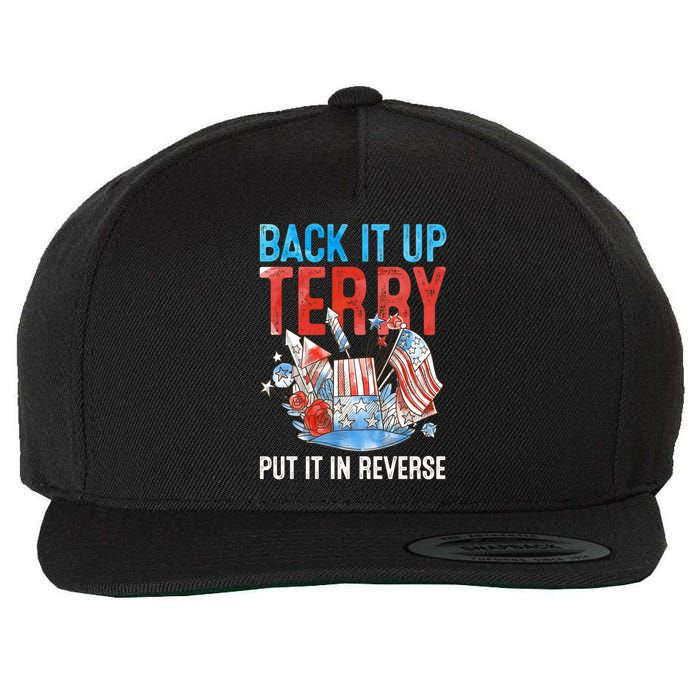 Funny 4th Of July Firework Back Up Terry Put It In Reverse Gift Wool Snapback Cap