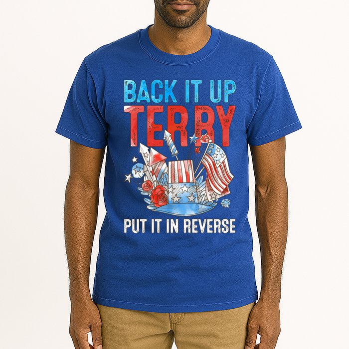 Funny 4th Of July Firework Back Up Terry Put It In Reverse Gift Tall T-Shirt