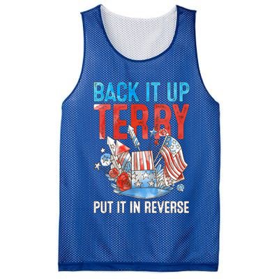 Funny 4th Of July Firework Back Up Terry Put It In Reverse Gift Mesh Reversible Basketball Jersey Tank