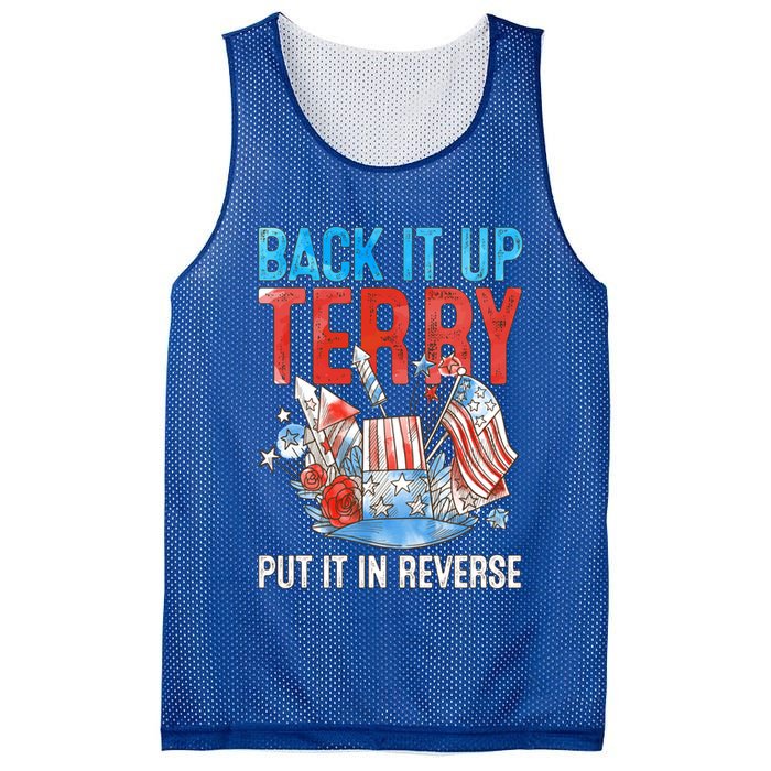 Funny 4th Of July Firework Back Up Terry Put It In Reverse Gift Mesh Reversible Basketball Jersey Tank