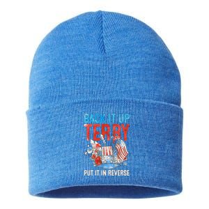 Funny 4th Of July Firework Back Up Terry Put It In Reverse Gift Sustainable Knit Beanie