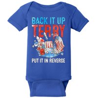 Funny 4th Of July Firework Back Up Terry Put It In Reverse Gift Baby Bodysuit