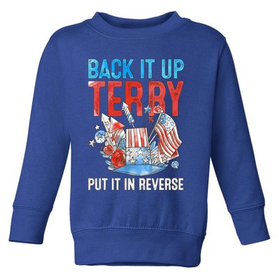 Funny 4th Of July Firework Back Up Terry Put It In Reverse Gift Toddler Sweatshirt