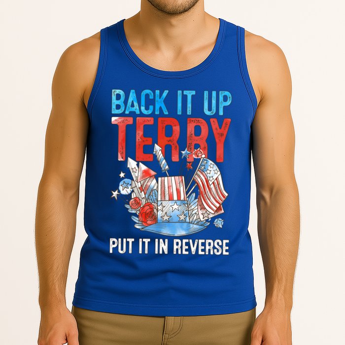 Funny 4th Of July Firework Back Up Terry Put It In Reverse Gift Tank Top