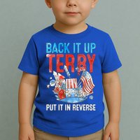 Funny 4th Of July Firework Back Up Terry Put It In Reverse Gift Toddler T-Shirt