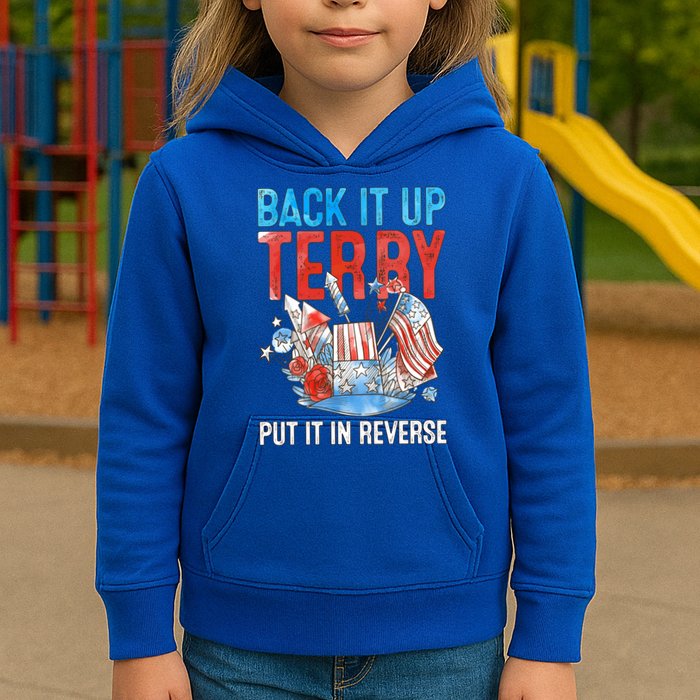 Funny 4th Of July Firework Back Up Terry Put It In Reverse Gift Kids Hoodie