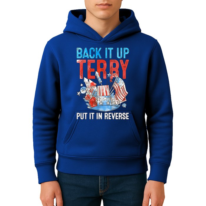 Funny 4th Of July Firework Back Up Terry Put It In Reverse Gift Kids Hoodie