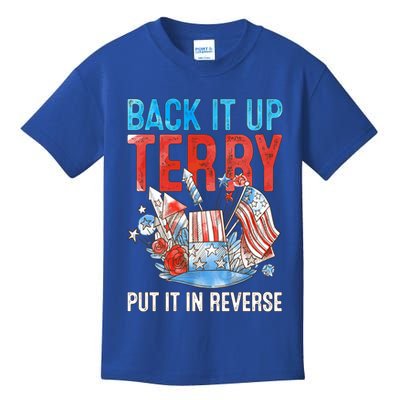 Funny 4th Of July Firework Back Up Terry Put It In Reverse Gift Kids T-Shirt