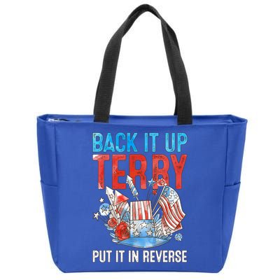 Funny 4th Of July Firework Back Up Terry Put It In Reverse Gift Zip Tote Bag