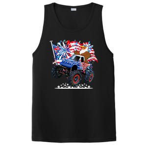 Funny 4th Of July Patriotic American Flag Monster Truck Eagle PosiCharge Competitor Tank