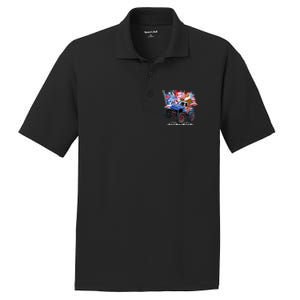 Funny 4th Of July Patriotic American Flag Monster Truck Eagle PosiCharge RacerMesh Polo