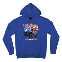 Funny 4th Of July Patriotic American Flag Monster Truck Eagle Hoodie