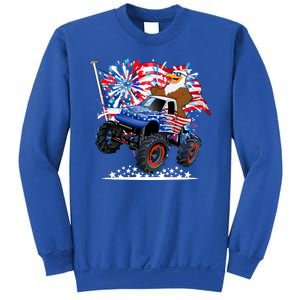 Funny 4th Of July Patriotic American Flag Monster Truck Eagle Sweatshirt