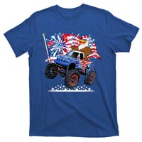 Funny 4th Of July Patriotic American Flag Monster Truck Eagle T-Shirt