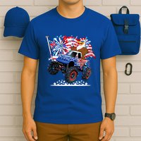 Funny 4th Of July Patriotic American Flag Monster Truck Eagle T-Shirt