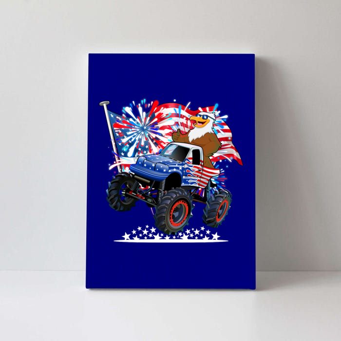 Funny 4th Of July Patriotic American Flag Monster Truck Eagle Canvas