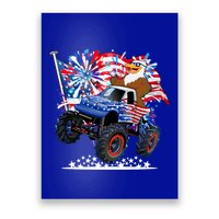 Funny 4th Of July Patriotic American Flag Monster Truck Eagle Poster