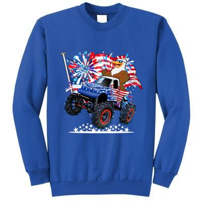 Funny 4th Of July Patriotic American Flag Monster Truck Eagle Tall Sweatshirt