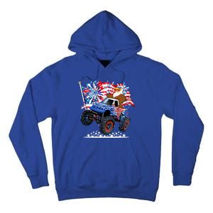 Funny 4th Of July Patriotic American Flag Monster Truck Eagle Tall Hoodie