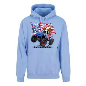 Funny 4th Of July Patriotic American Flag Monster Truck Eagle Unisex Surf Hoodie