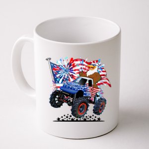 Funny 4th Of July Patriotic American Flag Monster Truck Eagle Coffee Mug