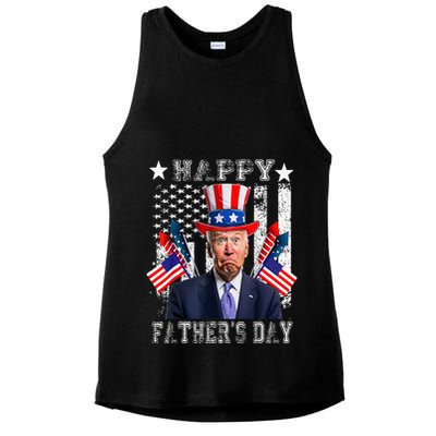 Funny 4th Of July Confused Joe Biden Happy FatherS Day Ladies PosiCharge Tri-Blend Wicking Tank