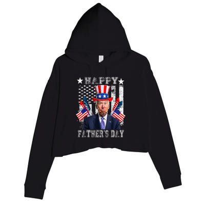 Funny 4th Of July Confused Joe Biden Happy FatherS Day Crop Fleece Hoodie