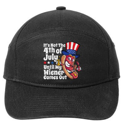 Funny 4th Of July Hot Dog Wiener Comes Out Adult Humor Gift 7-Panel Snapback Hat