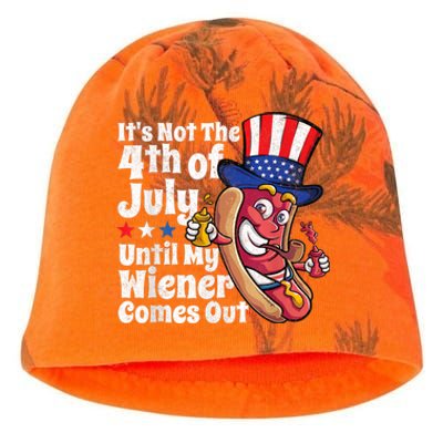 Funny 4th Of July Hot Dog Wiener Comes Out Adult Humor Gift Kati - Camo Knit Beanie